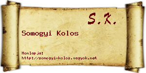 Somogyi Kolos névjegykártya