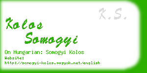 kolos somogyi business card